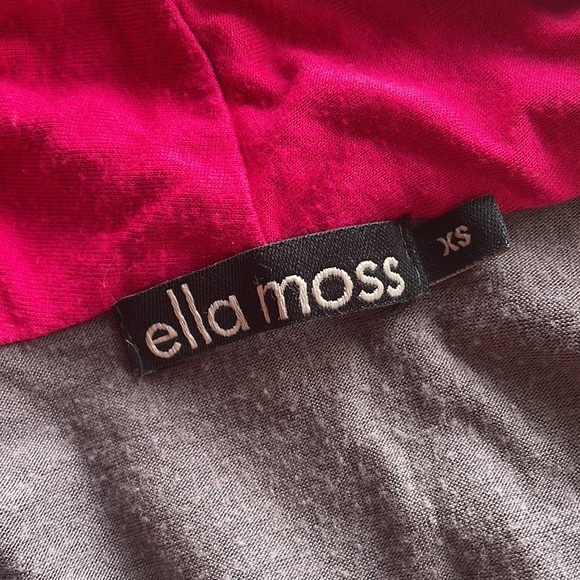 ELLA MOSS sz XS/S/M gray & pink shawl cover up top shirt - Picture 2 of 5